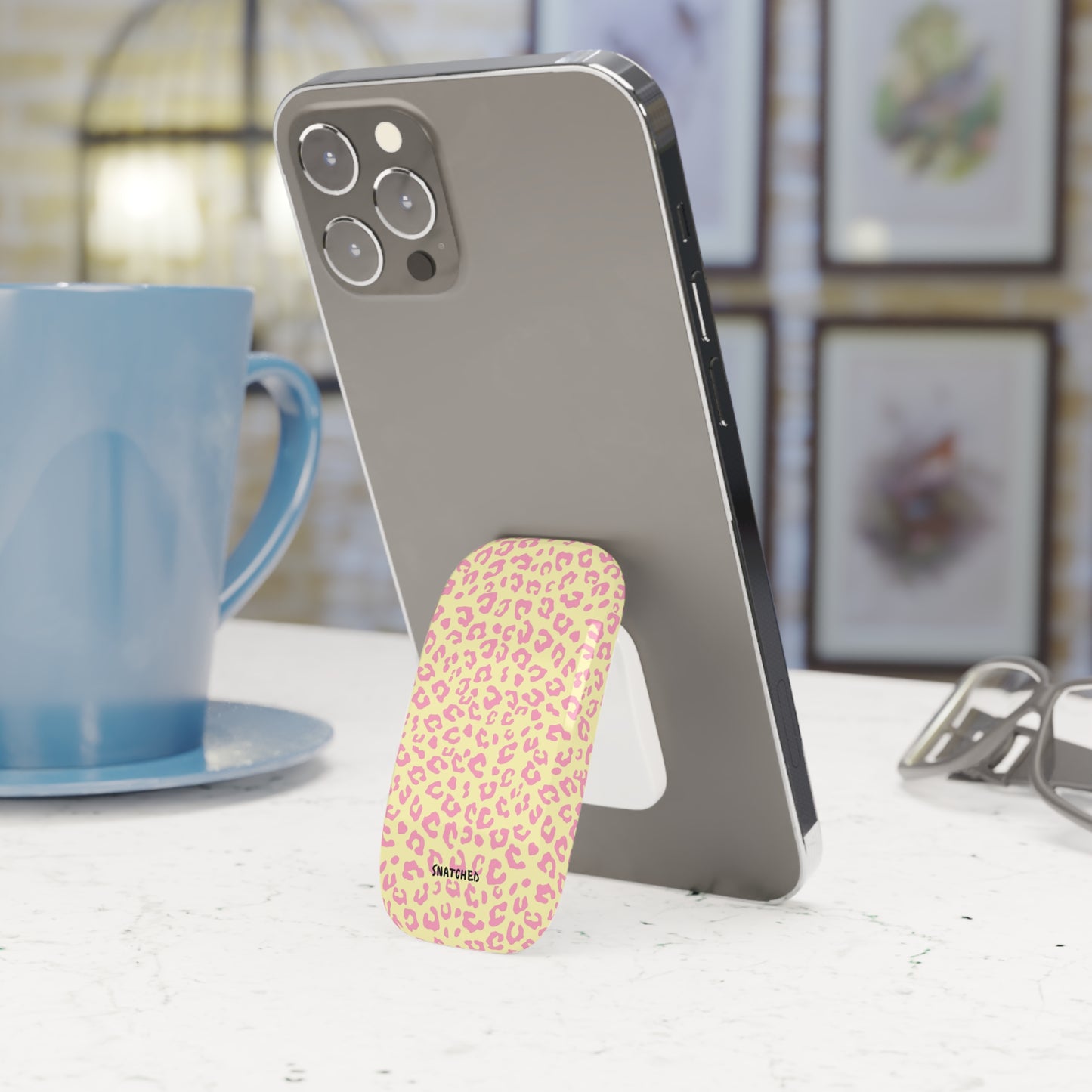 Leopard Print Phone Grip, Cute Phone Accessory, Mobile Stand, Trending Tech Gift, Stylish Phone Grip, Perfect for Everyday Use