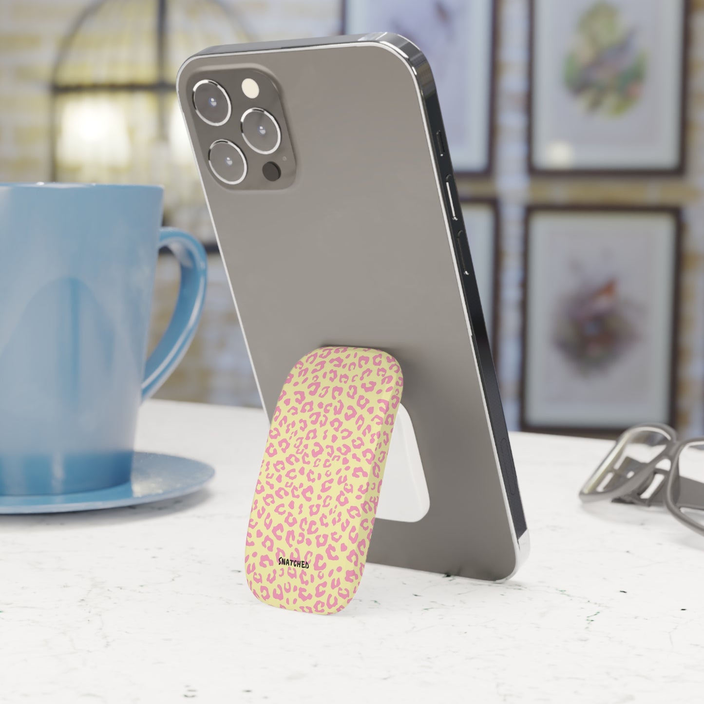 Leopard Print Phone Grip, Cute Phone Accessory, Mobile Stand, Trending Tech Gift, Stylish Phone Grip, Perfect for Everyday Use
